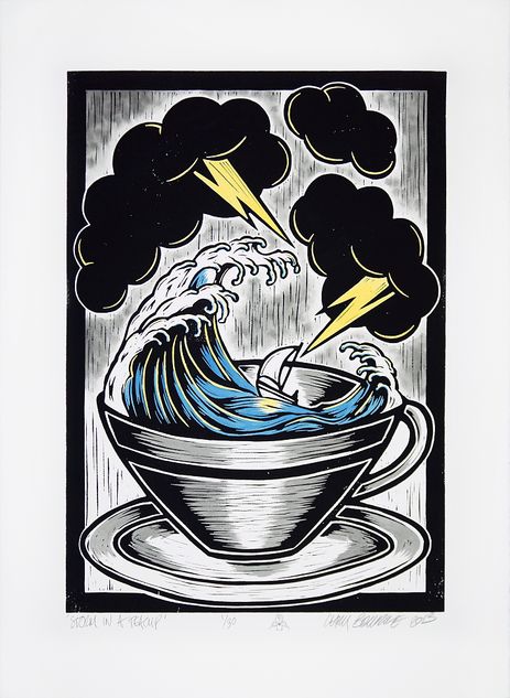 Chris Bourke - Storm in a Teacup Hand Painted